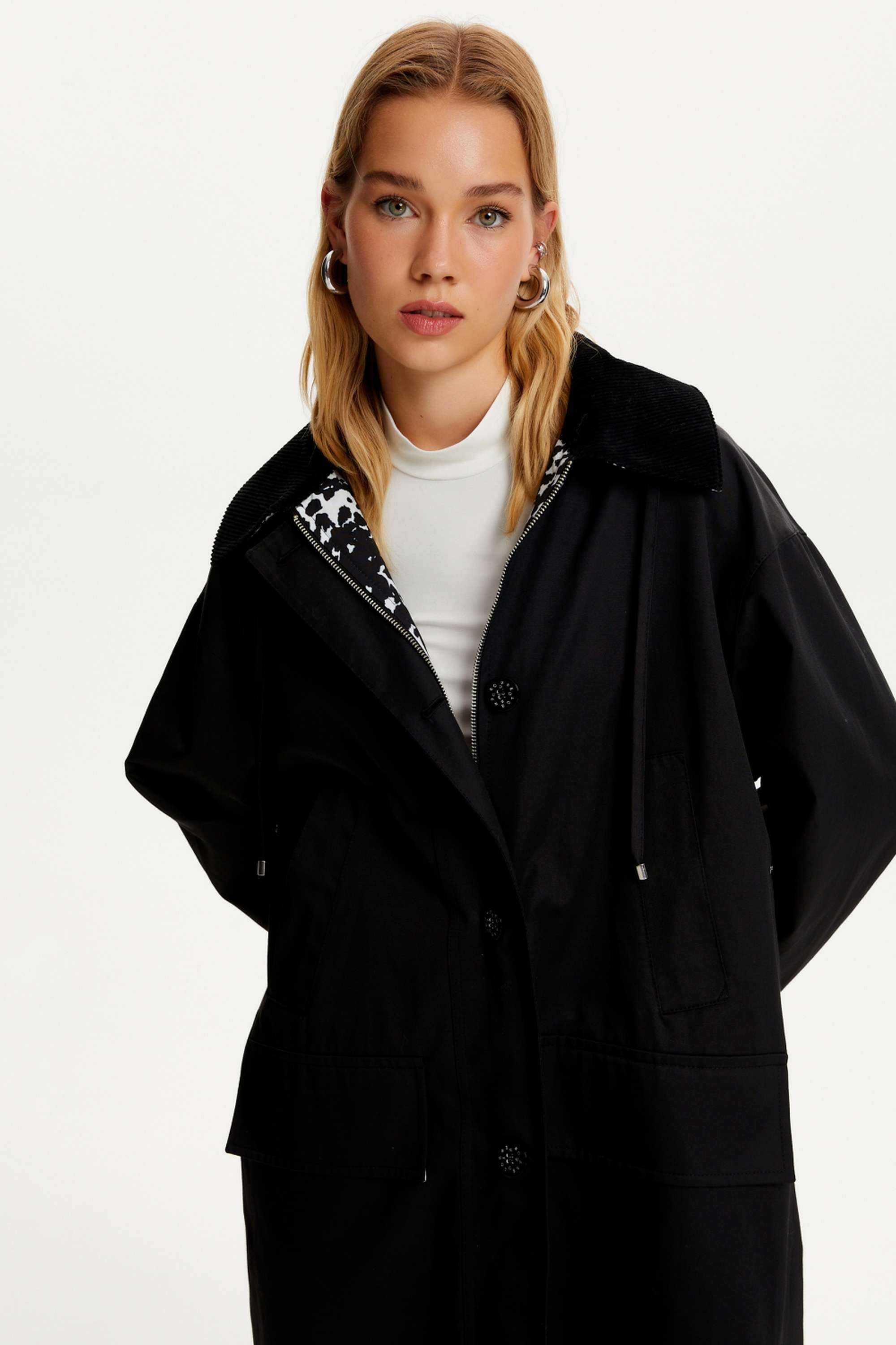 Oversize Hooded Trench Coat