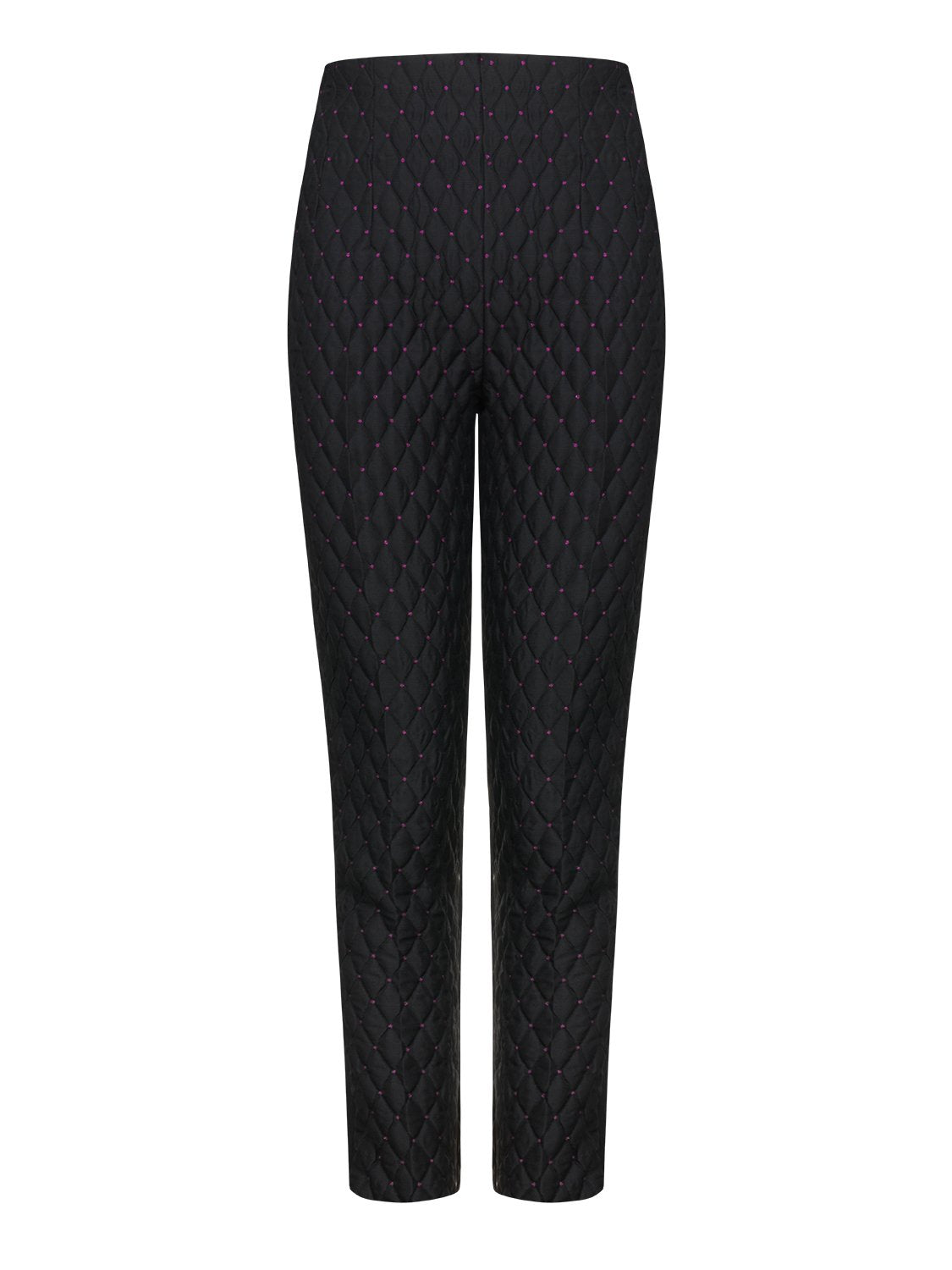 Jacquard Pants with Ribbed Detail